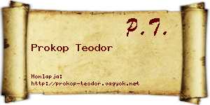 Prokop Teodor névjegykártya